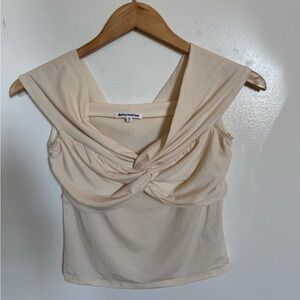Reformation Ezlynn Knit Top — Cream — XS